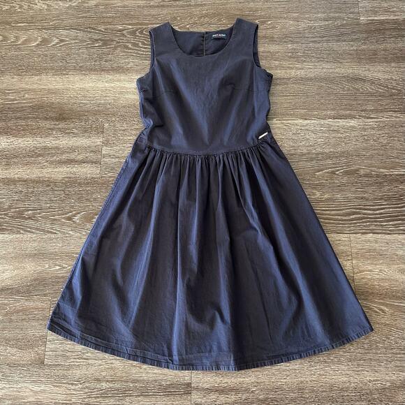 EUC Saint James Navy Cotton Fit & Flare Sleeveless Dress 4 Classic French Style - Picture 13 of 14